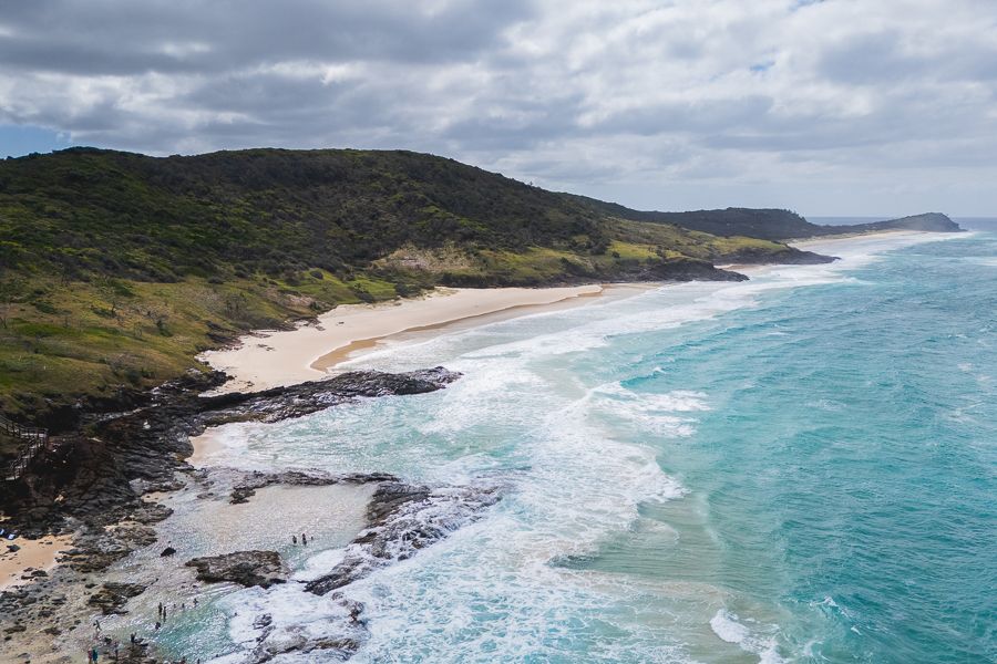 coastal views of kgari fraser island beach and hills