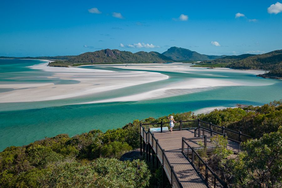 aerial view of whitehaven beach swirling sands