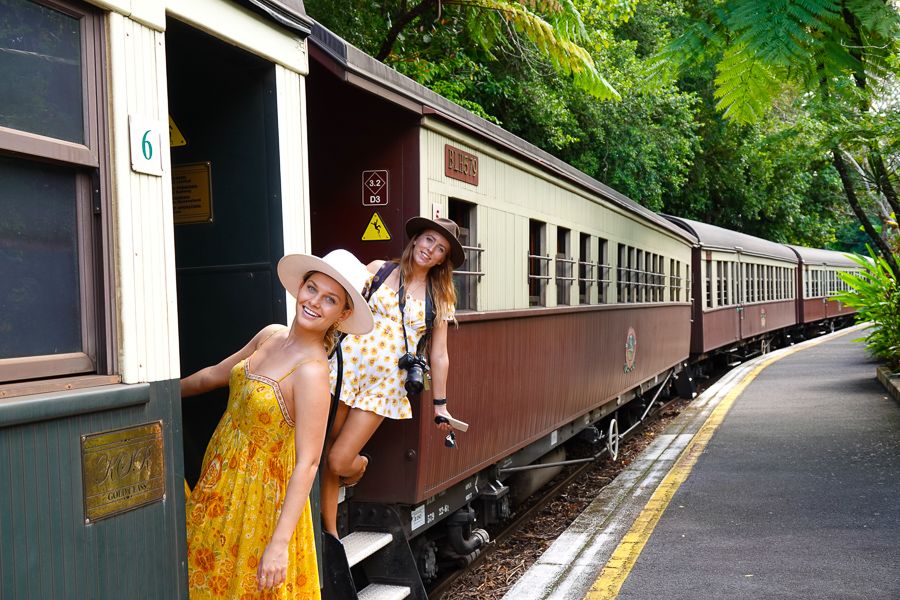 Two girls at the Kuranda Scenic Railway