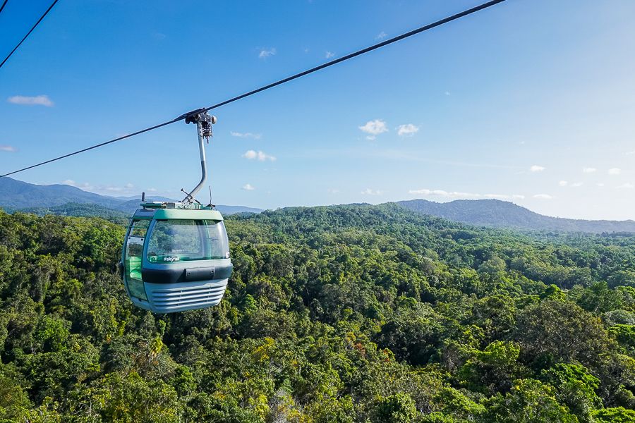 Skyrail Rainforest Cableway from the sky
