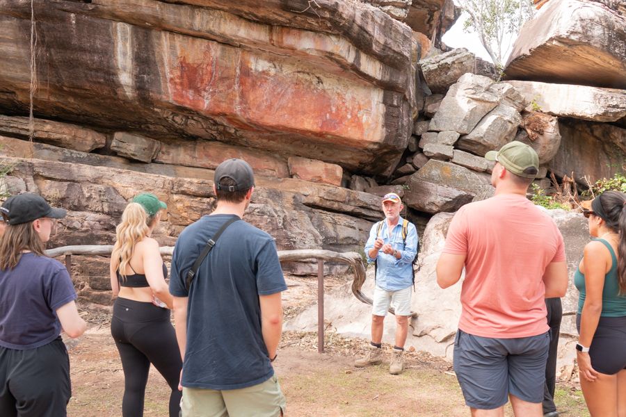 checking out ubirr rock art sites in kakadu
