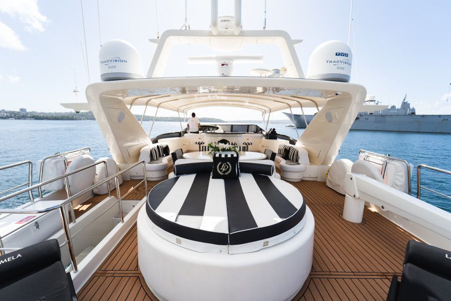 Lady Pamela Superyacht lady pamela superyacht front deck with jacuzzi