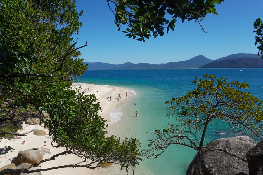 Fitzroy Island Cairns beautiful beach surrounded by forest on fitzroy island