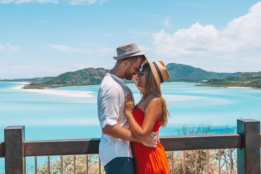 Hill Inlet Lookout Couple Whitsunday Islands