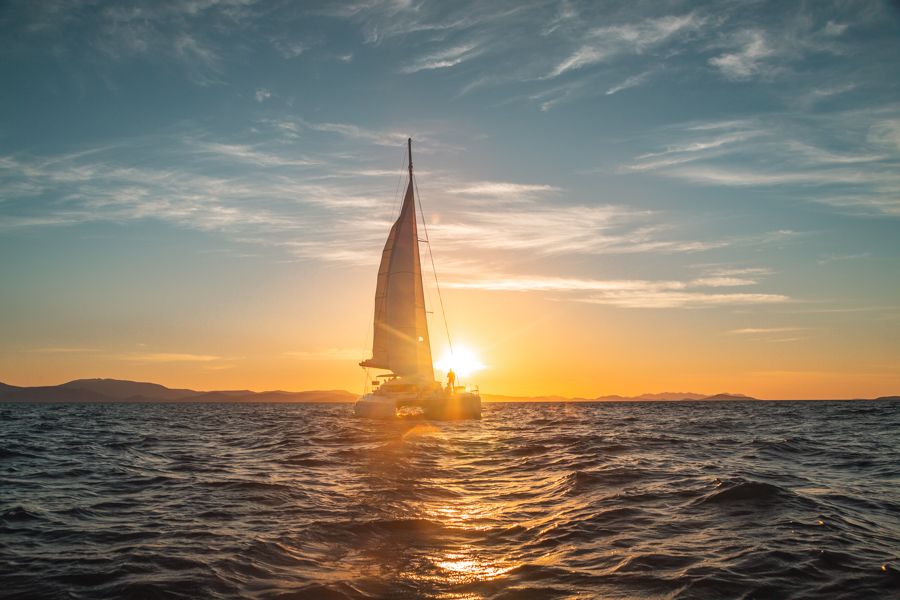 On Ice Whitsunday Sailing through the sunset