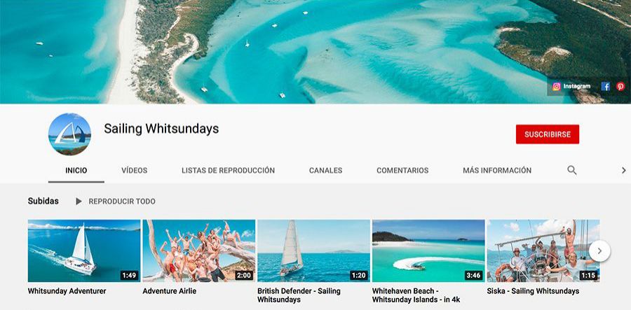 Sailing Whitsunday's YouTube profile