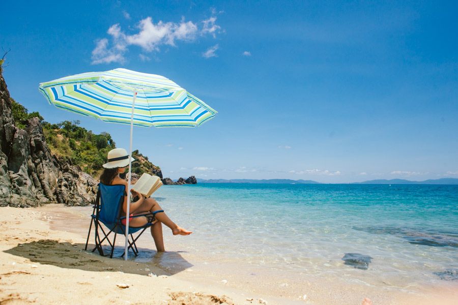 Two people relaxing in the Whitsundays