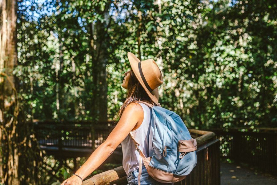 girl looking at nature