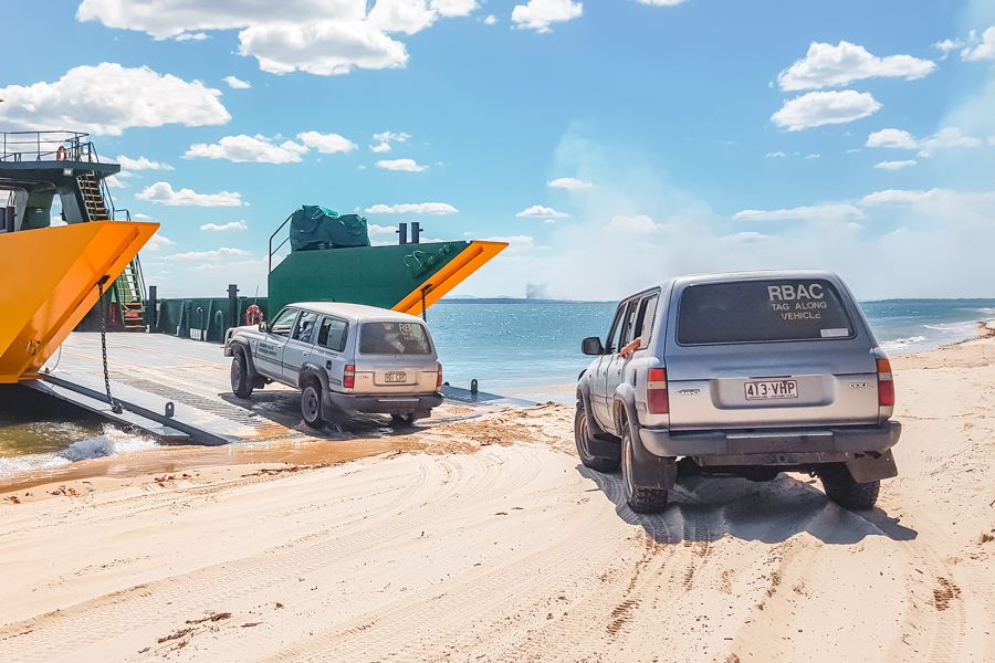 ferry, barge, fraser island